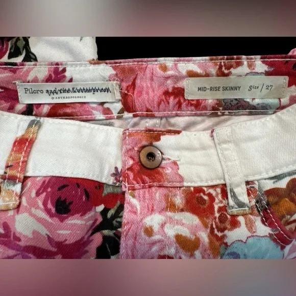 Pilcro Anthropology Floral jeans Size 27 - Picture 2 of 4